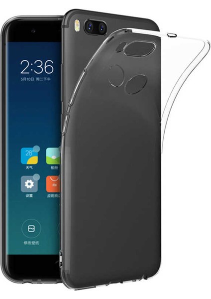 Caseworld Xiaomi Mi 5x ile Uyumlu Kapak 1mm Süper Silikon Şeffaf Kılıf