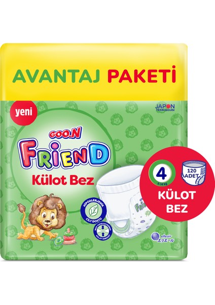 Friend 4 Numara Külot Bebek Bezi Fırsat Paketi - Cilt Dostu - 120 Adet