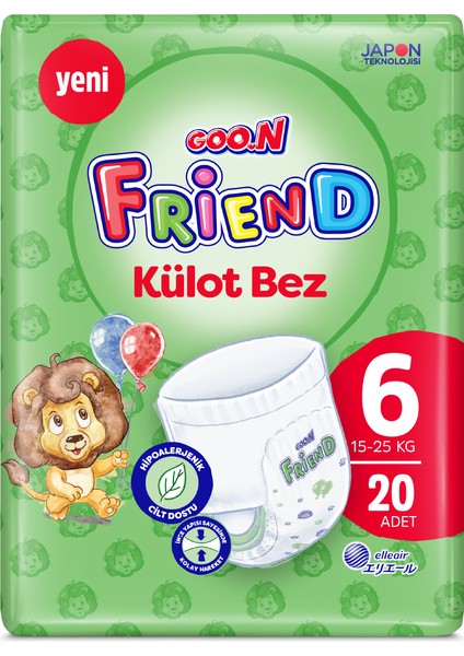 Friend 6 Numara Külot Bebek Bezi - Cilt Dostu - 20 Adet