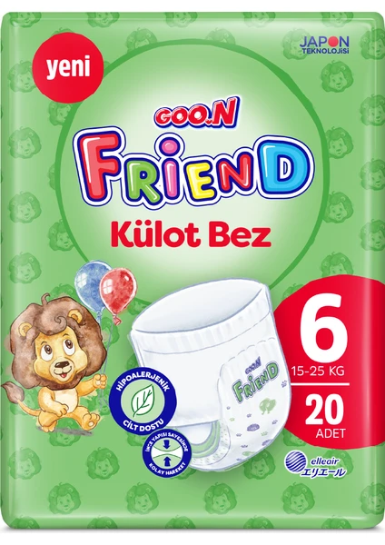 Friend 6 Numara Külot Bebek Bezi - Cilt Dostu - 20 Adet