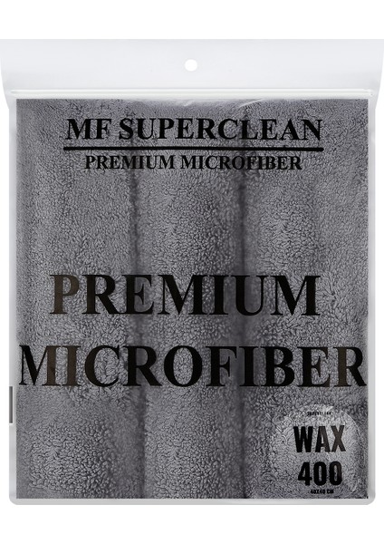 Superclean Mikrofiber Ultra Lüks Cila Havlusu 400 Gsm 40 x 40 cm 3'lü Paket