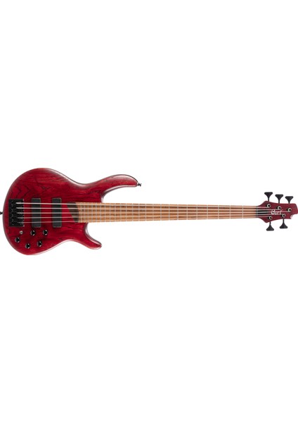 Bas Gitar, 5 Telli Open Pore Burgundy Red