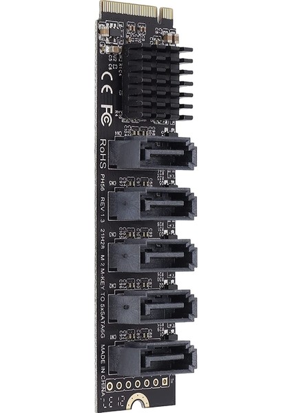 4496 M.2 Nvme Pci-E X4 X8 X16 To Sata 3 5 Port Adaptor Riser Çoklayıcı Kart