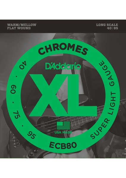 Bas Gitar Tel Seti, Chromes, Super Lıght Gauge (40