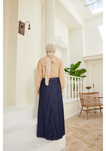 2079-DÜĞMELİ Kot Etek Lacivert fiyatları