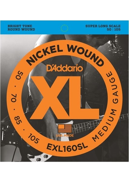 Bas Gitar Tel Seti, Xl Serisi, 0.50-105, Super Lon