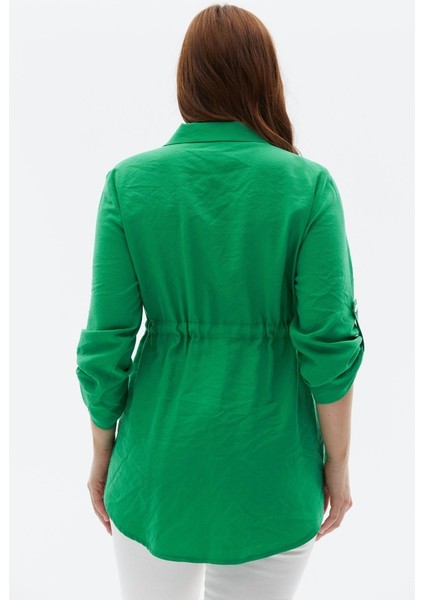 Büyük Beden Beli Büzgülü Çift Cepli Ceket fırsatları