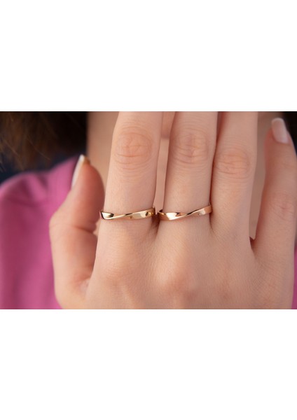 14 Ayar Altın Tek Burgu Minimal Yüzük fiyatları