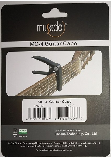 Musedo Kapo Klasik Gitar Için Siyah