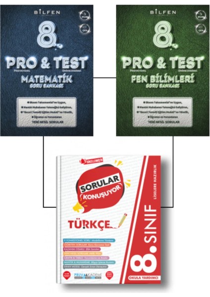 8. Sınıf Matematik ve Fen Soru Bankası - Pruva 8. Sınıf Türkçe Sorular Konuşuyor