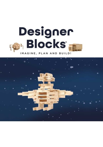Designer Blocks 100 Doğal Ahşap Parça 3+ Yaş 1+ Oyuncu