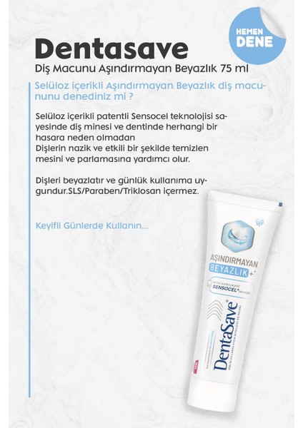 Aşındırmayan Beyazlık 75 ml