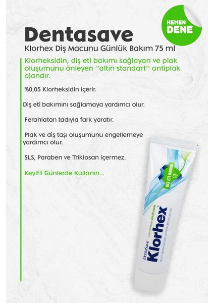 Klorhex Diş Macunu Günlük Bakım 75 ml