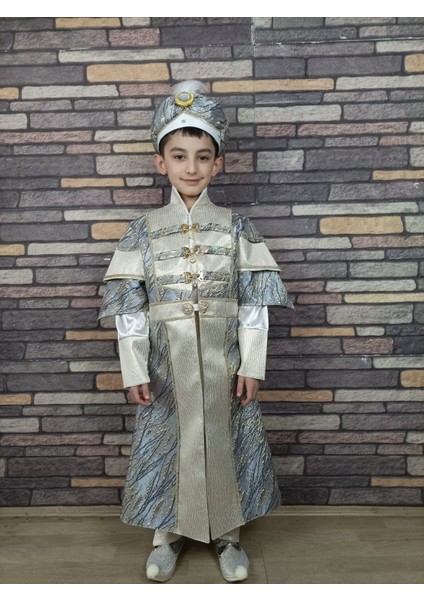 (4-10 Yaş) Krem Lacivert Kemerli Sünnet Kıyafetleri fiyatları