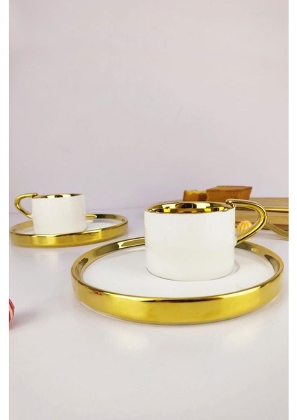 Porselen 6’lı Kahve Fincan Takımı Beyaz - İST-85 modelleri
