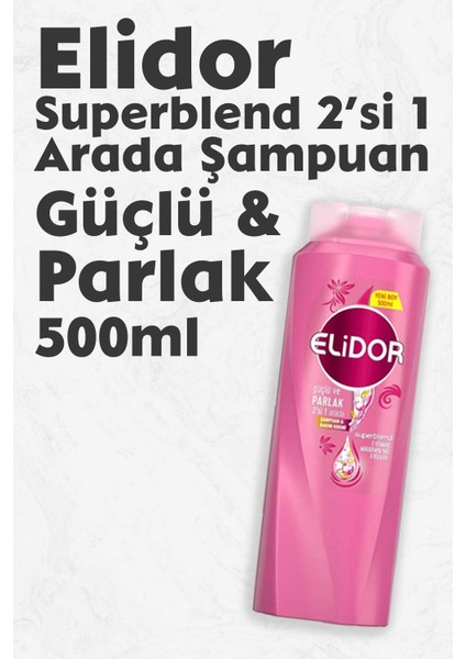 Superblend 2'si 1 Arada Şampuan ve Saç Bakım Kremi Güçlü ve Parlak 500 ml