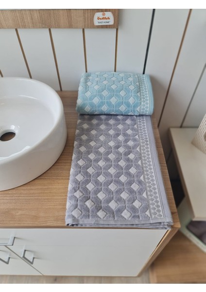 Decora 2'li El - Yüz Havlusu Mint - Gri 50 x 90 cm modelleri