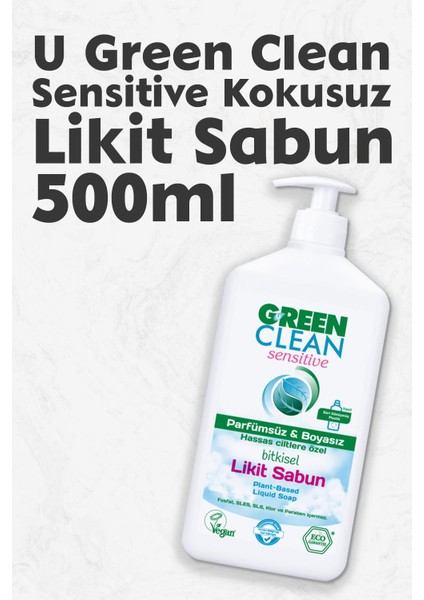 Green Clean Organik Kokusuz Likit Sensitive Sabun 500 ml