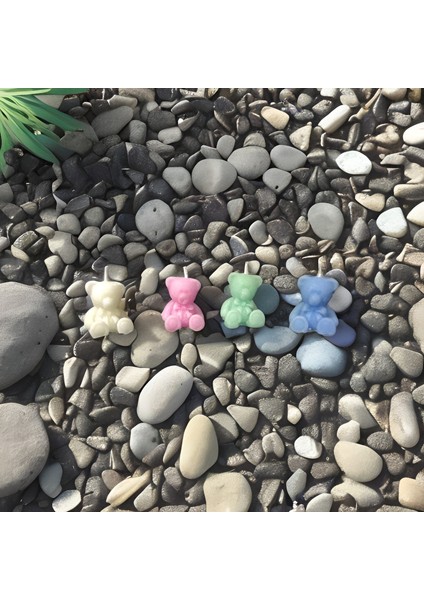 Ayıcık Desenli Mum (Kına, Nişan, Bebek, Bride, Düğün Organizasyon Hediyelik Mum ) 4'lü Set (Beyaz- Pembe - Yeşil - Mavi) fırsatları
