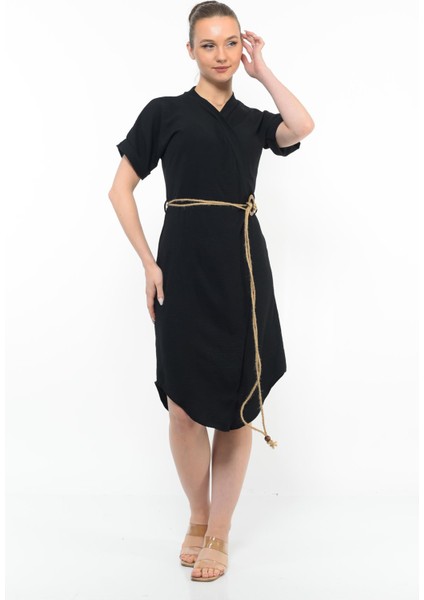 Kadın Kemer Detaylı Aerobin Elbise Sıyah fırsatları