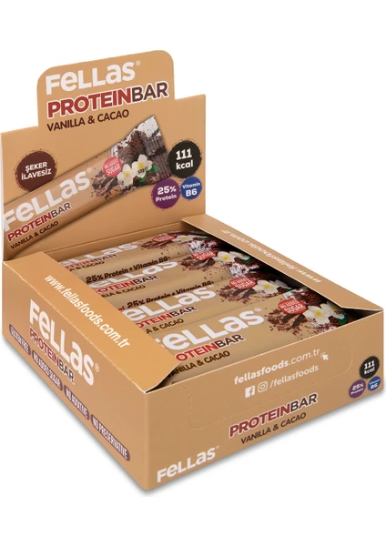 Protein Bar - Vanilya ve Kakaolu 32 gr x 12 Adet 