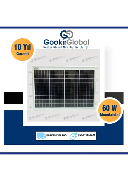 60 Watt Monokristal Güneş Paneli