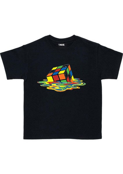 Rubik Küp Çocuk Tişört Siyah Unisex