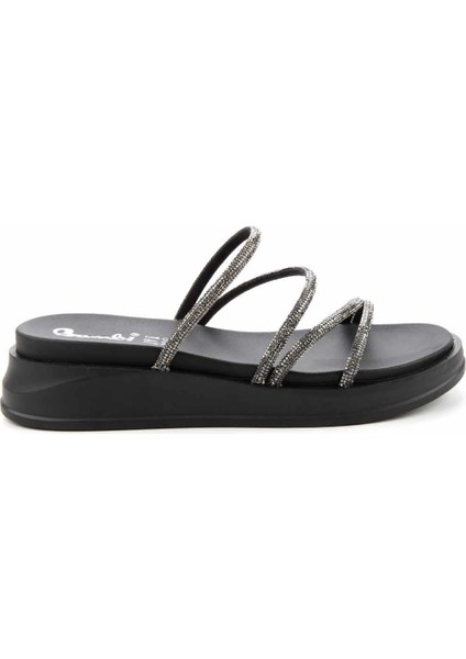 Platin Taşlı Kadın Terlik Düz Topuklu Konforlu Tekstil Malzeme fırsatları