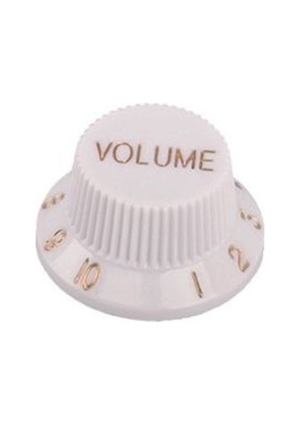 Gitar Volum Düğme Başlığı, Plastik, Beyaz, Dr.part