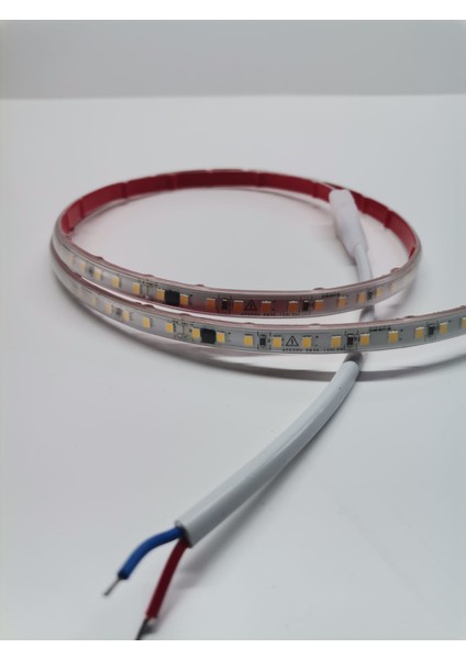 1 Metre  220V Silikonlu Yapışkanlı 10 cm Kesimli Hortum Şerit LED  Beyaz