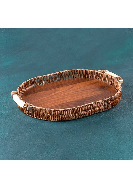 Oval Bambu Tepsi - Dekoratif Servis Sunum Tepsisi