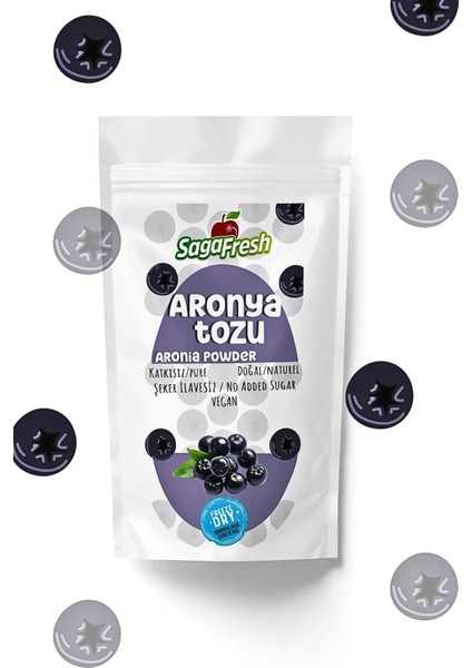 Sagafresh Dondurularak Kurutulmuş Aronya Tozu 25g