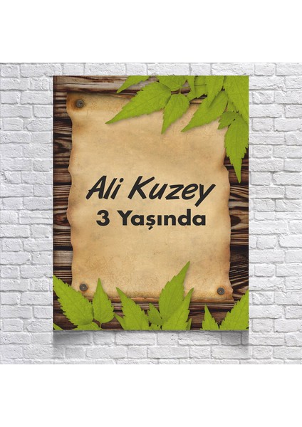 Eskitme Kağıt Temalı Doğum Günü Afişi