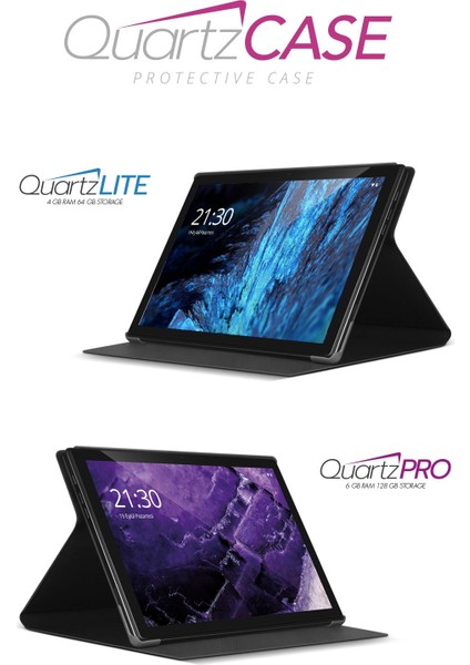 Quartzpro Quartzlite Tablet Kılıfı Katlanabilir Standlı 360 Ön Arka Tam Koruma