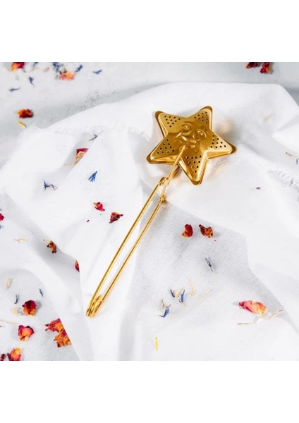 Yıldız Tasarımlı Gold Paslanmaz Çelik Çay Süzgeci fiyatları