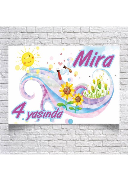 Güneş ve Ayçiçeği Temalı Doğum Günü Afişi
