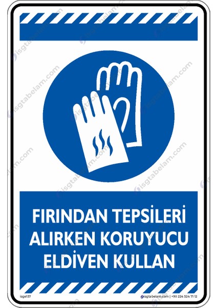 Fırından Tepsileri Alırken Koruyucu Eldiven Kullan/25x35cm/Etiket