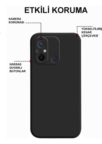 Xiaomi Redmi 12C ile Uyumlu Kapak Mat Siyah Yumuşak Silikon Kılıf fiyatları