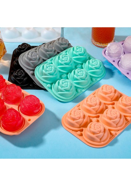 Silikon 6 Bölmeli Gül Buz Kalıbı Buz Bölmesi (Yurt Dışından) modelleri