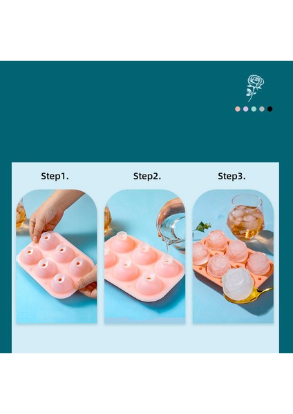 Silikon 6 Bölmeli Gül Buz Kalıbı Buz Bölmesi (Yurt Dışından) fırsatları