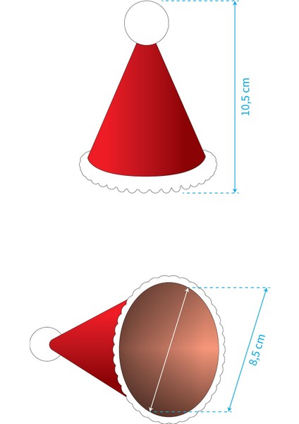 Kırmızı Mini Simli Ponpon Şapka 1 Yaş