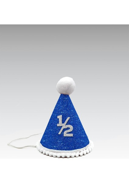 Mavi Altı Ay Kınası Yarım Yaş 1/2 Çocuk Mini Şapka