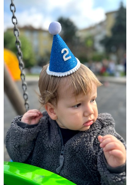 Mavi Altı Ay Kınası Yarım Yaş 1/2 Çocuk Mini Şapka fiyatları