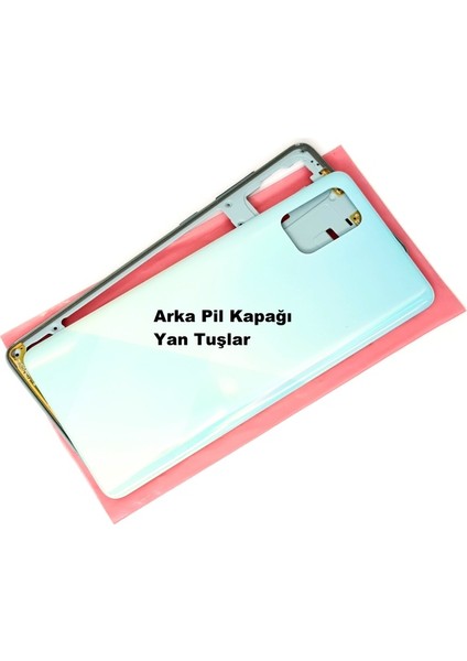 Samsung Galaxy (SM-A715) A71 Kasa Arka Pil Batarya Kapağı (Tamir Seti) Mavi