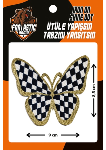 10'lu Paket Ütü Ile Yapışan Dokuma, Ev Tekstili, Büyük, Kelebek Modeli