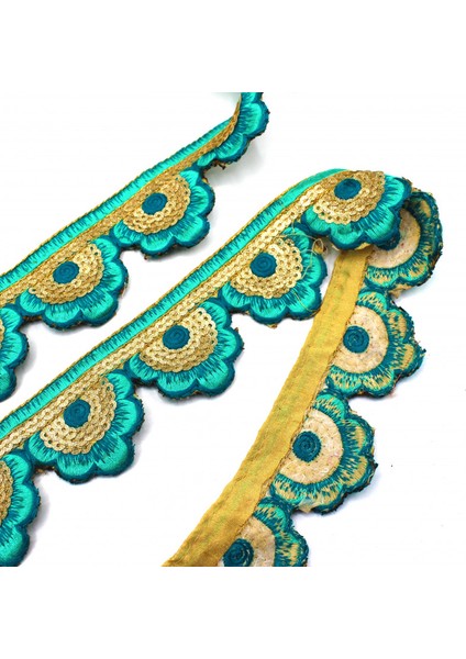 Hint Işi Şerit Pullu Motif Çiçek Turkuaz fırsatları