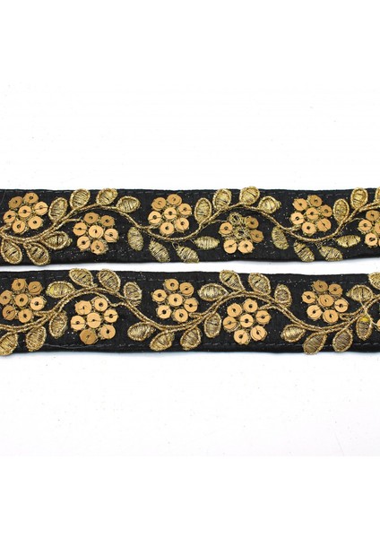 Hint İşi Şerit Pullu Çiçekli Siyah modelleri