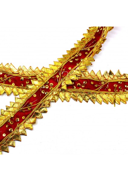 Hint İşi Şerit Zarif Pullu Altın-Bordo fiyatları