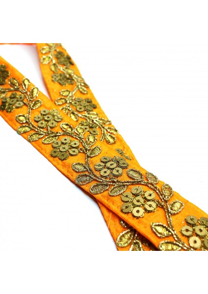Hint İşi Şerit Pullu Çiçekli Turuncu indirimleri