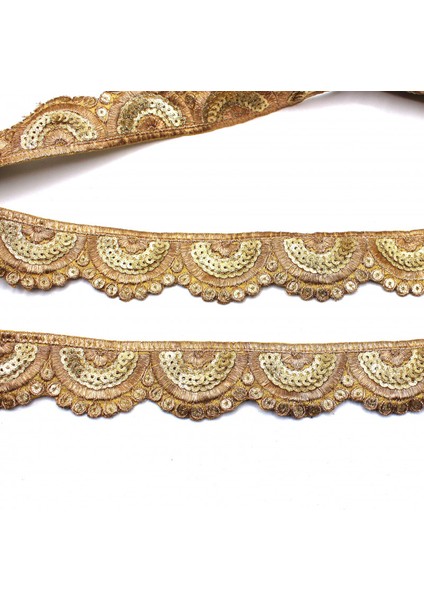 Hint İşi Şerit Pullu Motif Gold